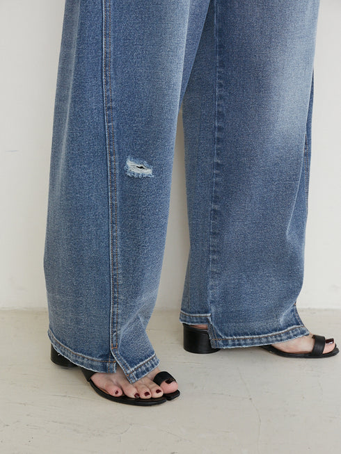 CURVED SEAM DENIM PT / Y234-31041-5
